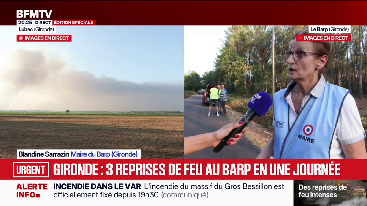 Incendie en Gironde: la maire du Barp met en garde les habitants qui souhaitent rentrer chez eux