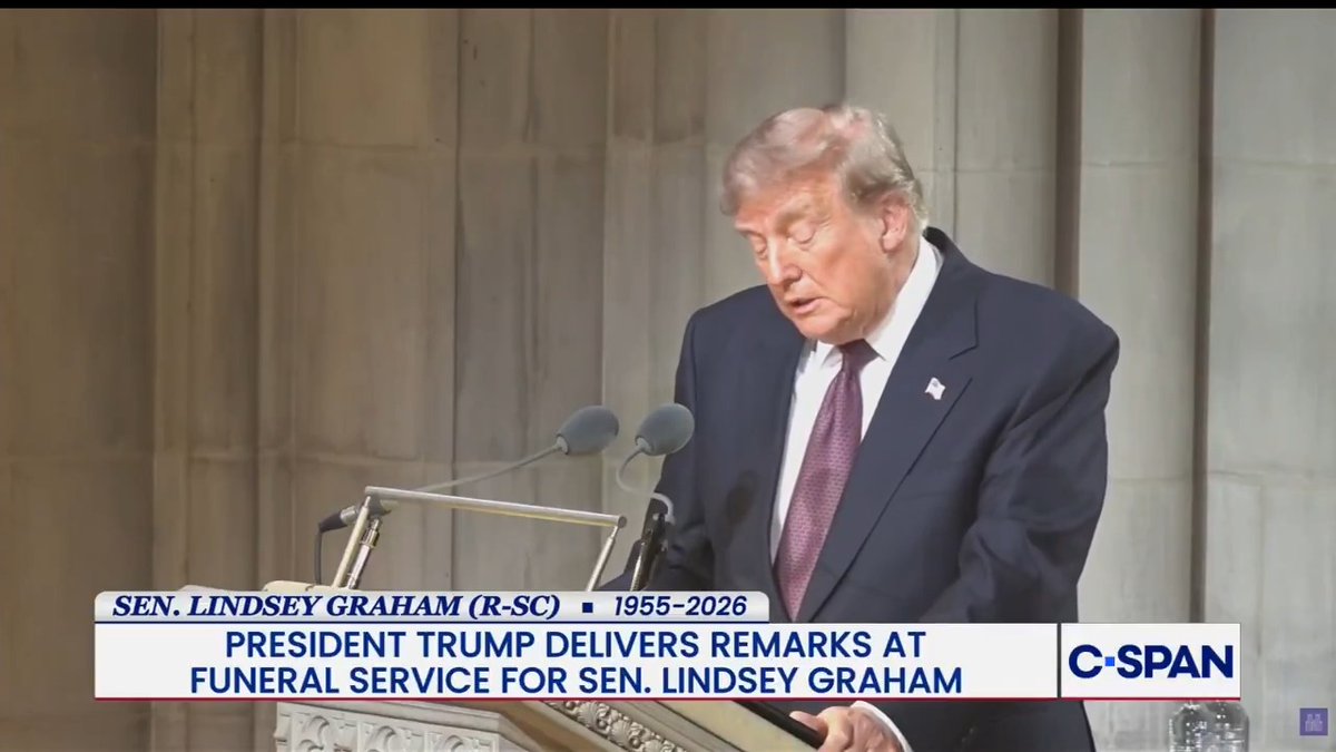 President Trump on Lindsey Graham: "He was a man who gave America the full measure of his good and mighty heart, until that heart itself just gave out."
