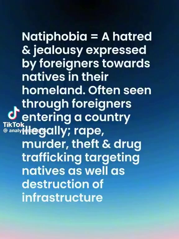 Let’s all learn this word and use it often to describe African’s behaviour towards South Africans.