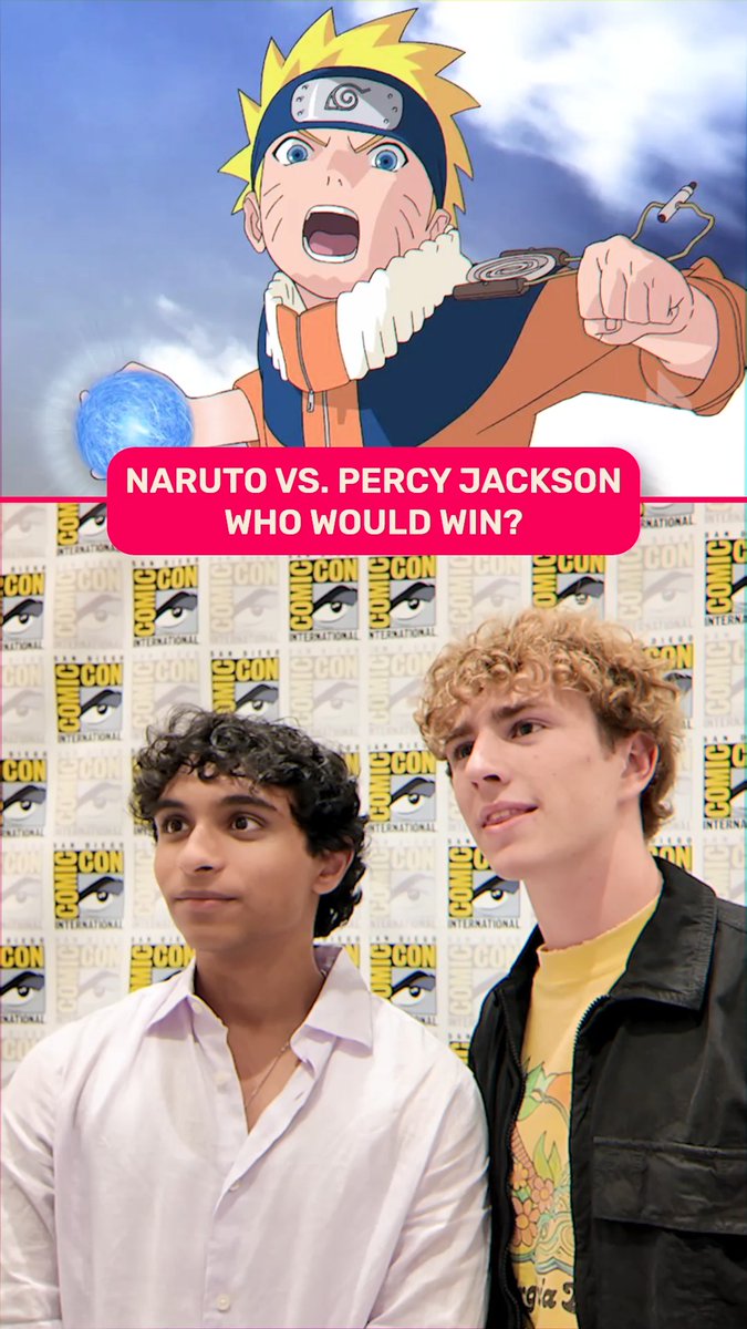 Naruto vs. Percy Jackson... who would win? We asked the cast of #PercyJackson and they know ball 👏