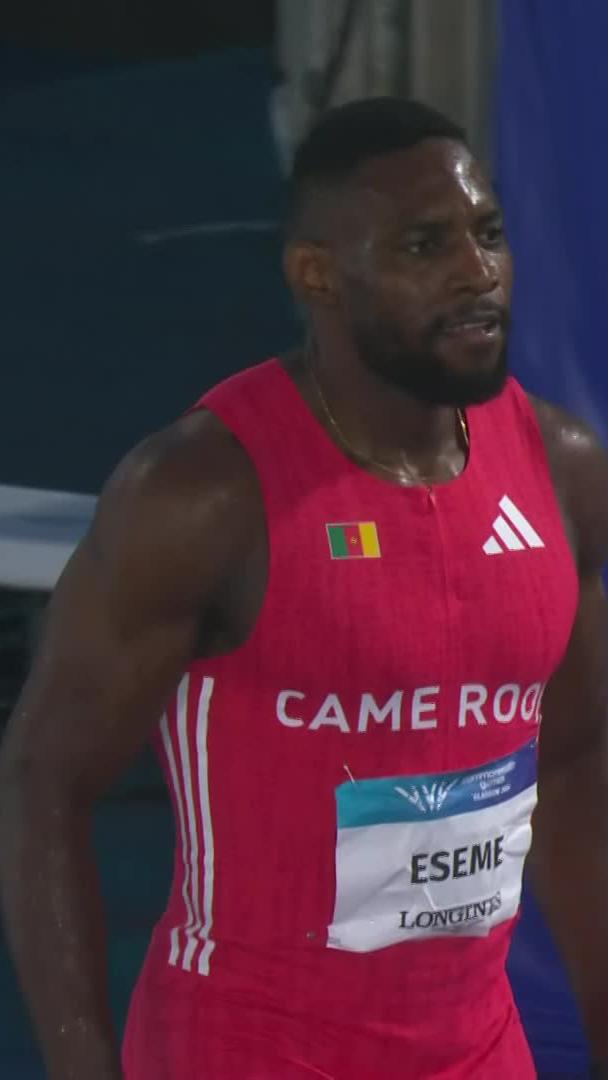 🇨🇲🥇 Emmanuel Eseme clocked a games and national record of 9.83 seconds (+1.3) to win the Men’s 100m final at the Commonwealth Games ⭐️ #Glasgow2026 #SSCommonwealthGames