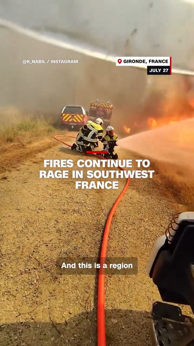 Wildfires continued to rage across the southwest Gironde region in France on Tuesday. Firefighters and local civilians battled the flames that have already displaced more than 200,000 people. CNN’s Nada Bashir reports. Track the fires: