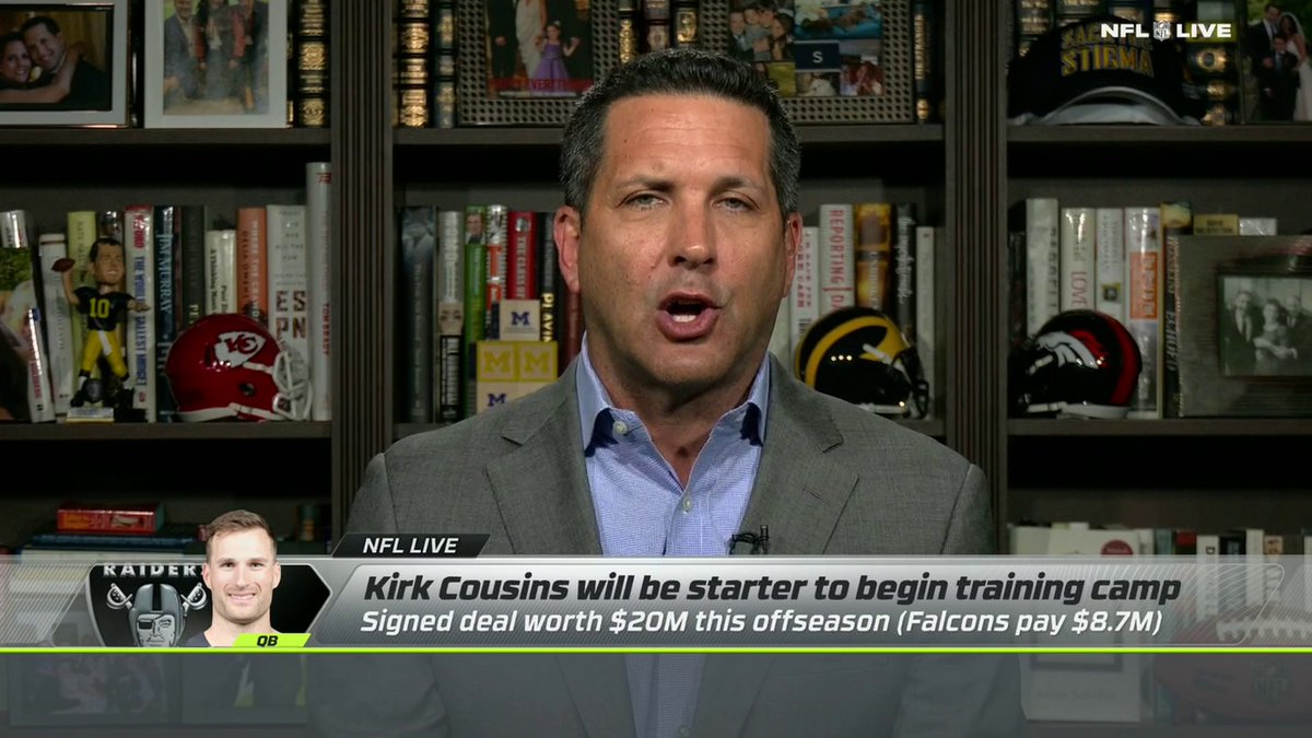 "Tom Brady knew that he wanted a veteran to start the season to take the pressure off Fernando Mendoza." Adam Schefter explains why Kirk Cousins will open training camp as the Raiders starting QB ✍️