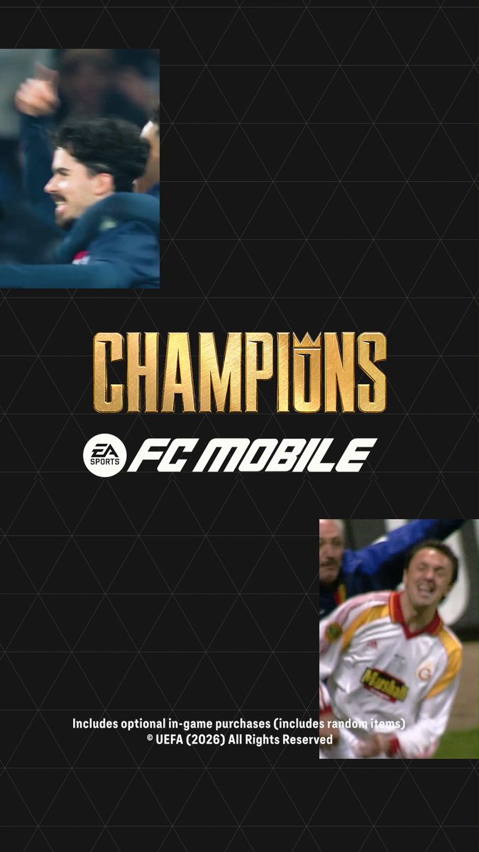 Football dynasties written in gold. 🏆 Relive some of the greatest eras in club football and build your own legacy. Champions arrives this Thursday in #FCMobile.