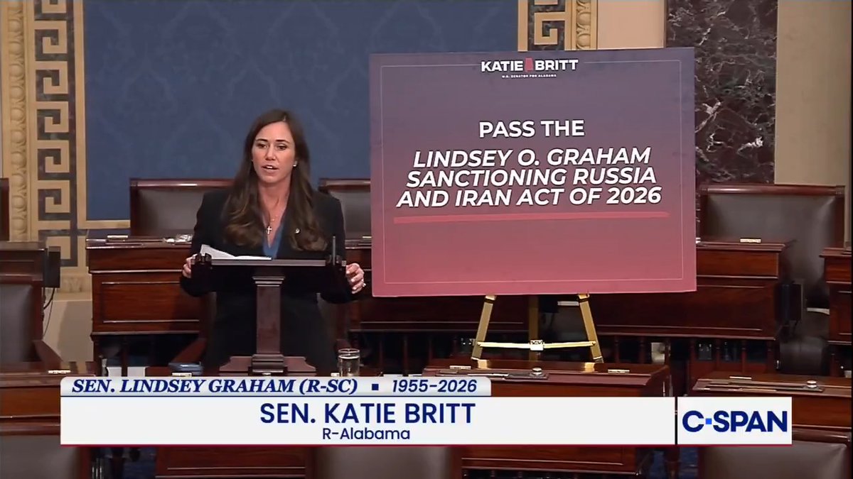 .Senator Katie Boyd Britt (R-AL) urges passage of Russia sanctions bill: "Ukraine and the world need this war of aggression to end."