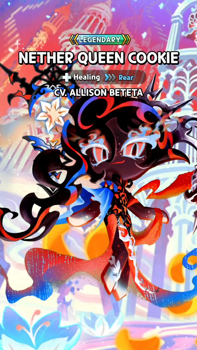 "Every soul that enters Tartrus belongs to me." Master of Death and Oblivion, Queen of Tartrus, and Ruler of the River of Oblivion, 🔥#NetherQueenCookie is here in #CookieRunKingdom! #CookieRun #VoiceActor