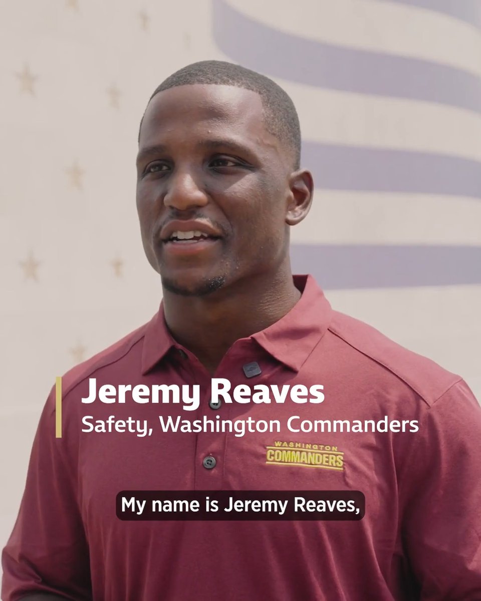 Both of Washington Commanders S Jeremy Reaves’ parents served in the armed forces. The new USAA National Military Monument in Washington, D.C. honors their service and the commitment of all who served. To plan a visit, find a loved one, or learn more, visit