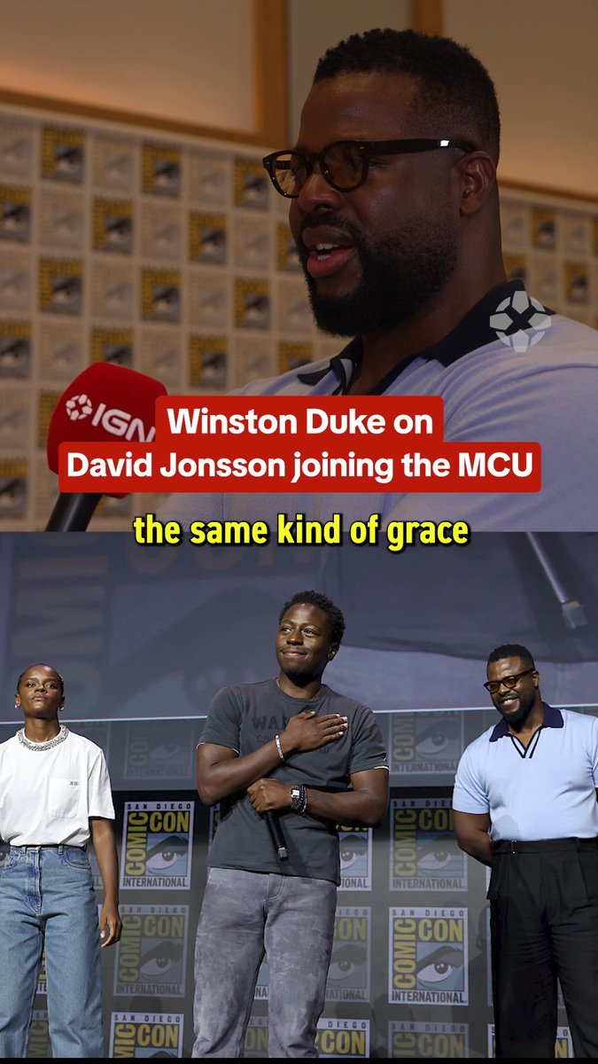 Winston Duke is welcoming David Jonsson to the MCU with open arms #sdcc