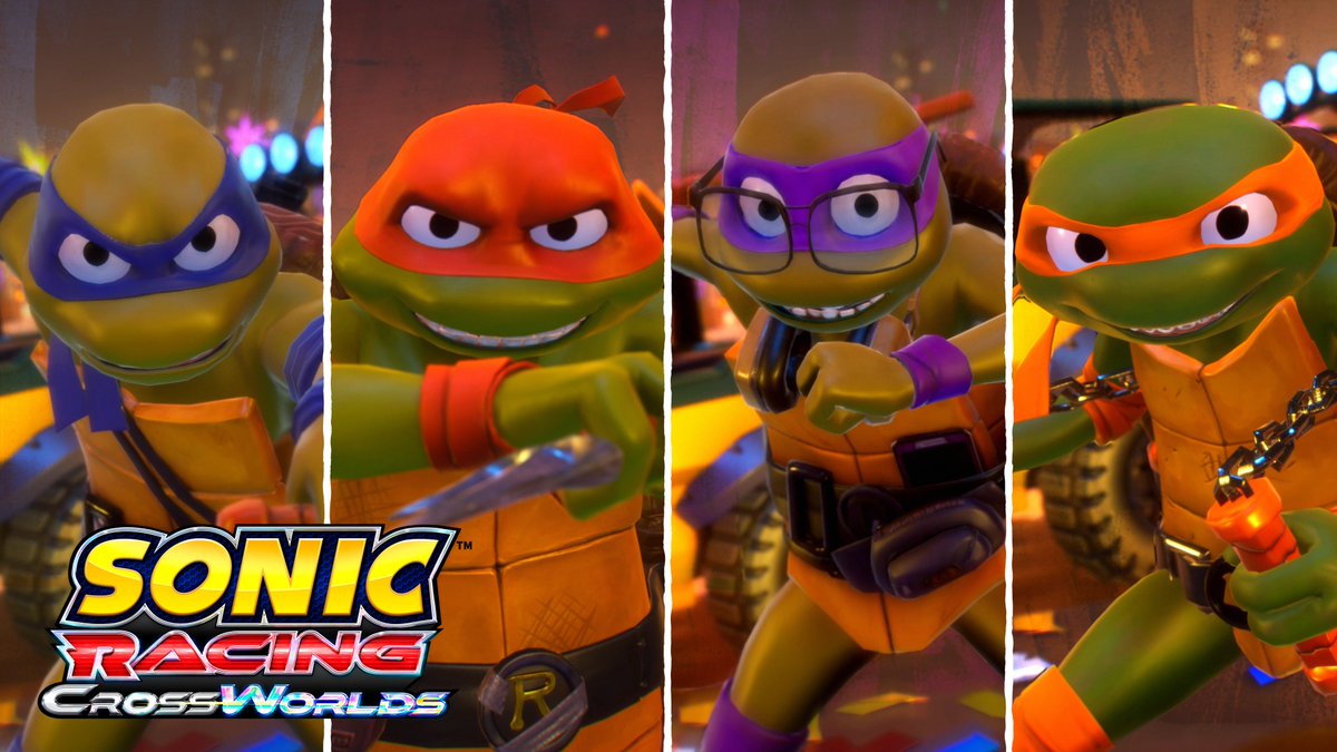 Cowabunga! Leonardo, Raphael, Michelangelo, and Donatello burst onto the track in Sonic Racing: CrossWorlds! Hop into the Pizzafire Van and race through the streets of New York City! The Teenage Mutant Ninja Turtles Festival kicks off July 30th.