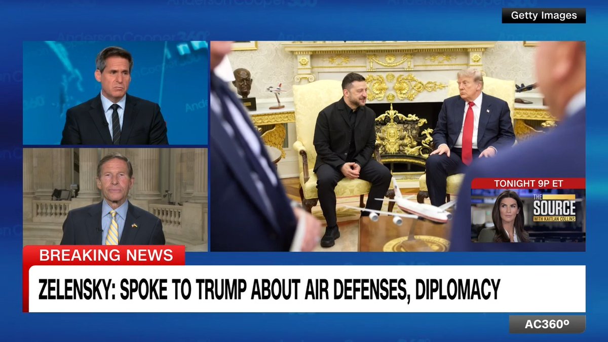 Ukrainian President Volodymyr Zelensky said he had a "good meeting" with President Trump at the White House. Democratic Sen. Richard Blumenthal, who met with Zelensky on Capitol Hill, says that the Ukrainian president is "ready for peace talks."