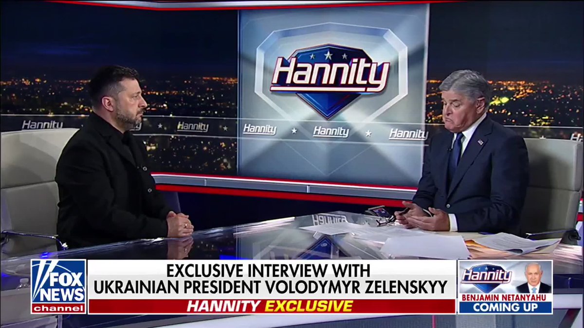HANNITY: "Is Crimea back on the table?" ZELENSKYY: "It's a pity not. Or not yet. But we'll see." "The land is very important. It's our territory. It's our history." "But the most important is not to lose people."
