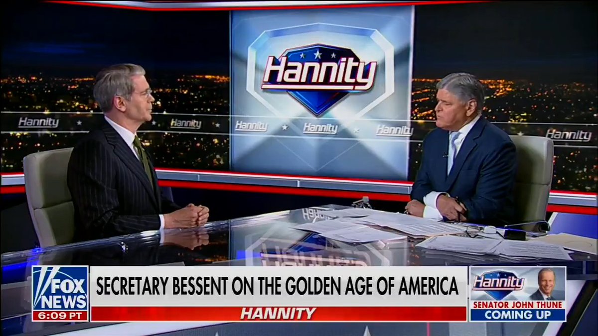 Sean Hannity: Do you believe that, in 5-6 years, there won't be any need to save for retirement because of the abundance AI will create? Trump's Treasury Secretary Scott Bessent: I do.