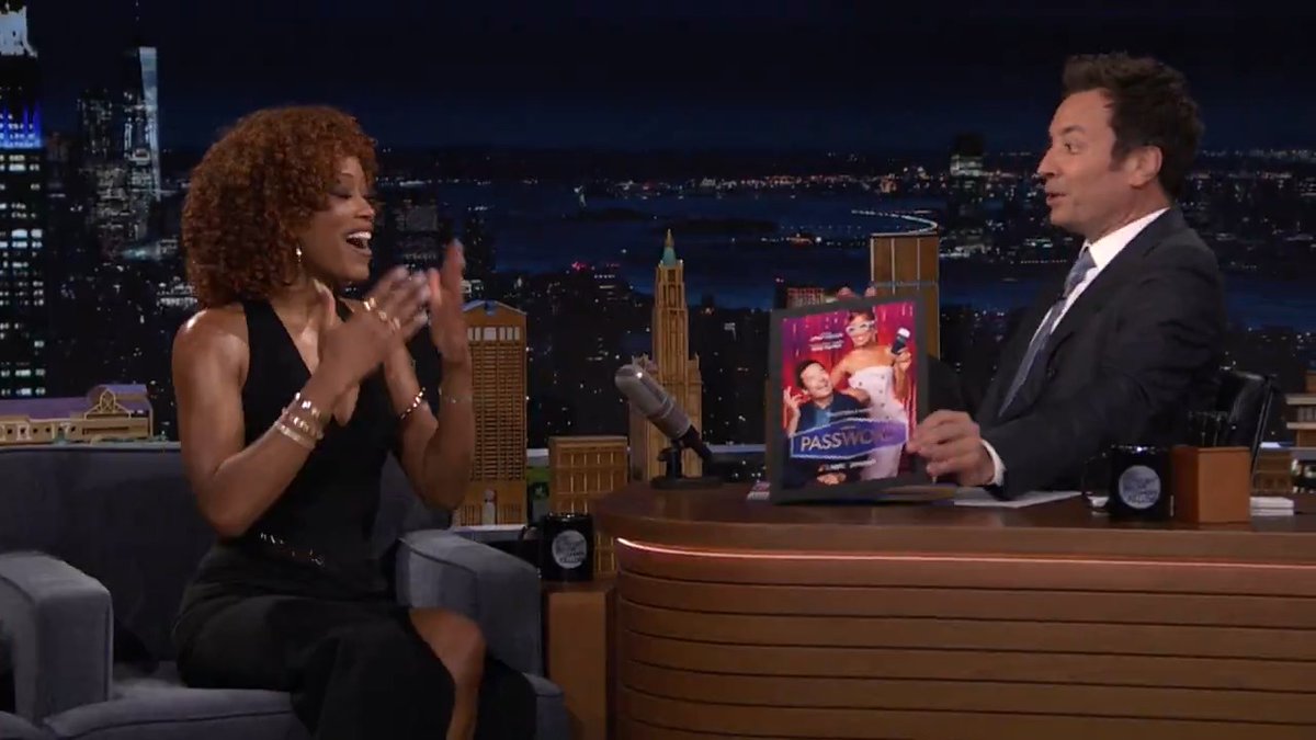 .Keke Palmer & Jimmy react to Password coming in at no. 1! 🥳 #FallonTonight