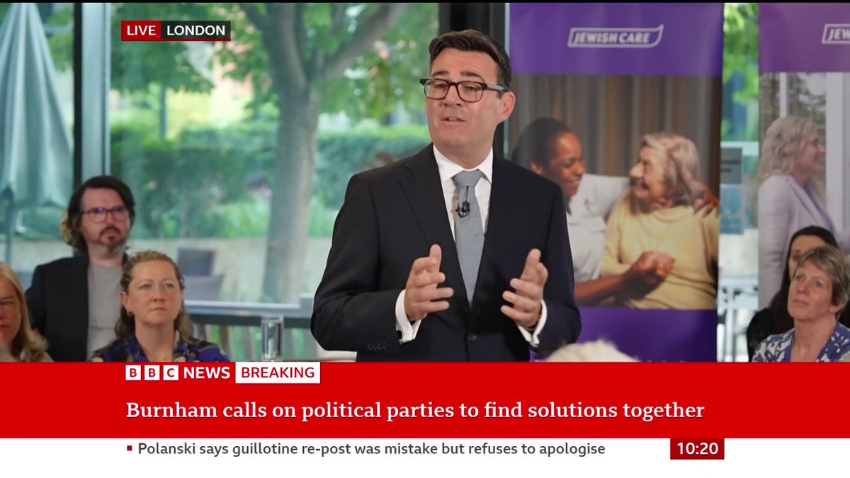 Care teams in England “should be the best paid people in society, not the worst," PM Andy Burnham says He also points to how many people from other countries have been caring for his father Follow live: