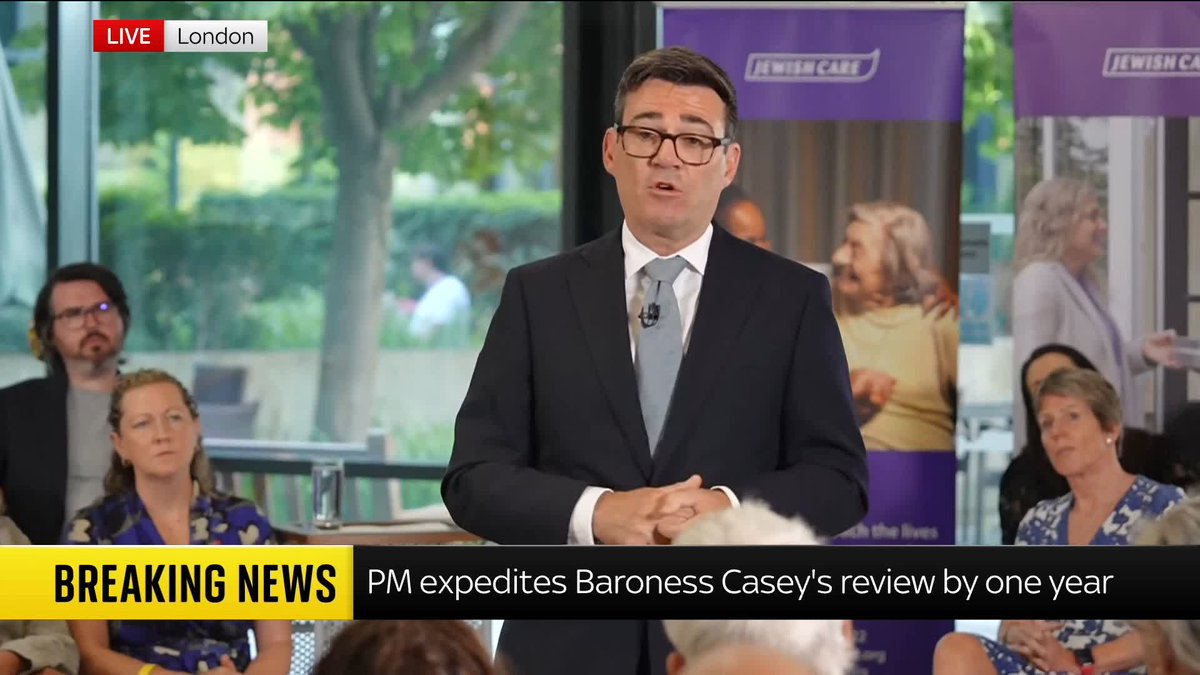 Andy Burnham's three key social care announcements ⬇️ 🔹 The social care review will be brought forward to summer 2027 🔹 A pledge to reform the care workforce 🔹 A defence of his cross-party approach to social care ➡️ 📺 Sky 501 and YouTube
