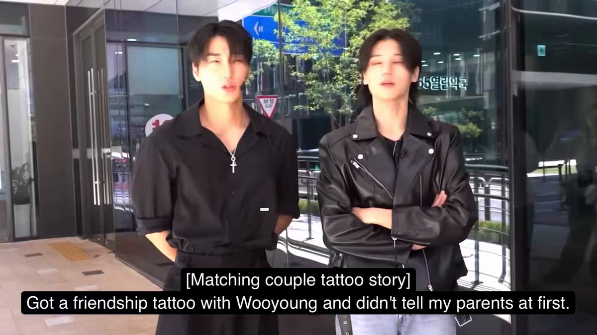 so san got caught with his tattoo bc hes sleeping in his underwear while on a trip with his family 😭 ⛰️ when i said i got a matching tattoo with wooyoung they just said, "well if that's the case..." and let it go 👤 did they approve of the relationship? ⛰️ the wording is too...