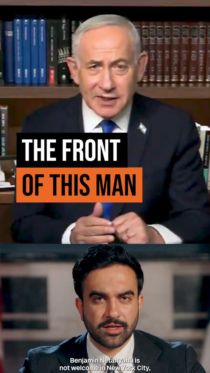 Netanyahu accuses Zohran Mamdani of "trying to turn one group against the other." This is a man committing genocide.