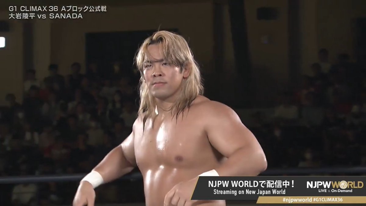 🏆G1 CLIMAX 36🏆大阪大会‼️ Aブロック公式戦‼️ 昨年のG1ではSANADAに敗れている大岩、1年越しのリベンジとなるか⁉️ 🆚 大岩陵平 Ryohei Oiwa × SANADA 視聴＆登録⏩「NJPW WORLD」で検索 #njpwworld #G1CLIMAX36