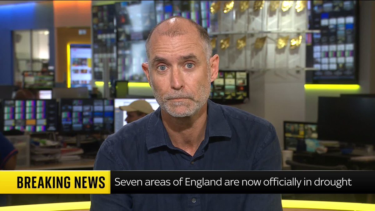 BREAKING: A drought has been declared in half of England after record-low rain and high temperatures. Seven areas of England are now officially in drought, the Environment Agency has said. | Tom Clarke 📺 Sky 501 and YouTube