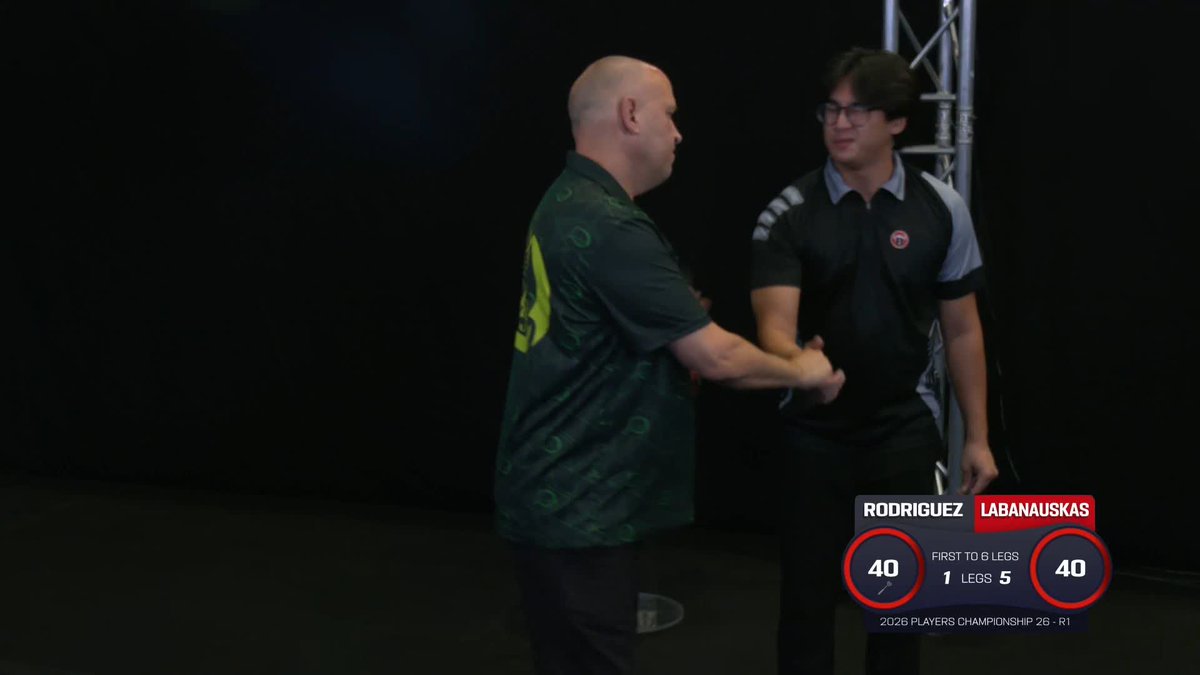 LUCKY D RACES THROUGH! Darius Labanauskas is through to round two, as he beats Rusty-Jake Rodriguez 6-1! 📺 #PC26