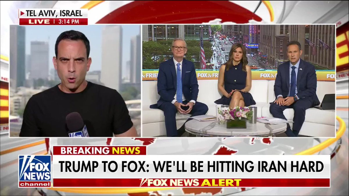 BREAKING: President Trump tells Fox News the United States will respond with force after what he called a surprise Iranian missile attack on U.S. forces in Jordan, saying, "We're going to beat the f****** s*** out of them" and warning Iran is "going to get a beating." He said U.S. forces successfully intercepted the incoming ballistic missiles, confirmed overnight strikes against Iran-backed militias in Iraq were coordinated with the Iraqi government, and called the militias "a cancer on the world." | Trey Yingst FOX & Friends