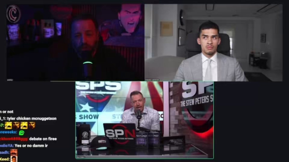 What I learned in SNEAKO’s debate between Stew Peters and Andrew Wilson 1. The prosecution’s mountain of evidence IS the text message confession. 2. Andrew doesn’t understand the judicial system. 3. Andrew is paid by TPUSA for debate lessons 👀 4. Andrew cannot pronounce Fort Huachuca. 5. Stew Peters is a bad ass.