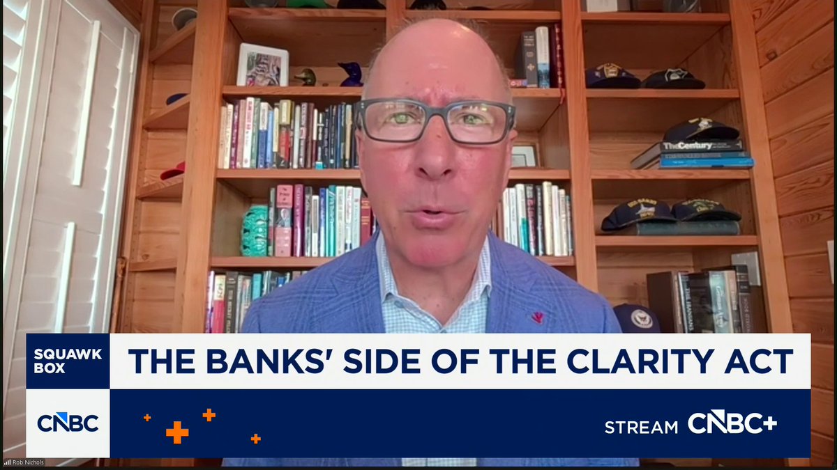 JUST IN: 🇺🇸 American Bankers Association CEO says “There’s a lot of good in the Clarity Act” “I do think that the crypto and the banking sectors can coexist. I think we can be the crypto capital of the world.” “We’re working with the Senators” on this bill - CNBC.