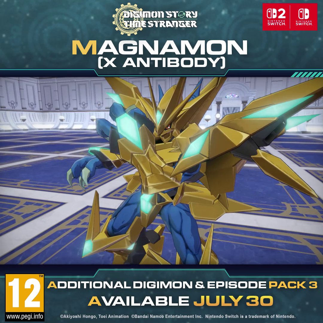 Magnamon (X Antibody) Special Move: Shining Gold Solar Storm Additional Digimon &amp; Episode Pack 3 comes to Nintendo Switch 2 / Nintendo Switch on July 30, 2026!