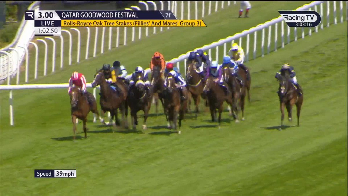Flora Of Bermuda wins the G3 Rolls-Royce Oak Tree Stakes