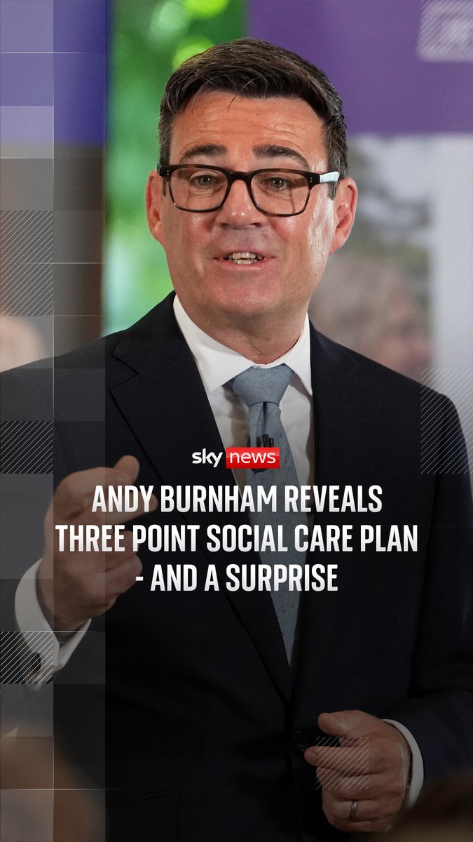 Andy Burnham has revealed a three point plan to overhaul social care - and gave a surprise answer to Sky's deputy political editor Sam Coates Sky.