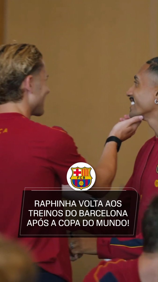 Raphinha de volta ao Barcelona após Copa do Mundo e férias. 🗞️ ESPN Brasil 🎥 FC Barcelona