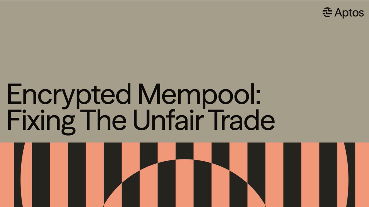 MEV has long existed in traditional markets and onchain. This is an unfair way to build a global trading system. Blockchains can uniquely combat it, and Encrypted Mempool on Aptos is built to do just that. Aptos Labs' avery.apt 🇺🇸 with Tony Edward (Thinking Crypto Podcast)'s Tony Edward