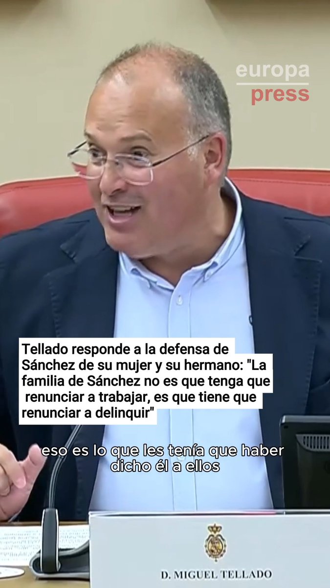 Tellado responde a la defensa de Sánchez de su mujer y su hermano: "La familia de Sánchez no es que tenga que renunciar a trabajar, es que tiene que renunciar a delinquir"
