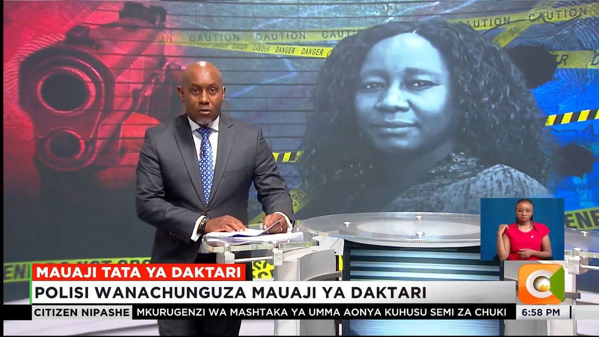 Mauaji Tata Ya Daktari: Polisi wanachunguza mauaji ya daktari Daktari huyo alipigwa risasi ndani ya teksi Alifumaniwa eneo la Upperhill akienda kazini Polisi tayari wamemhoji mumewe marehemu #CitizenNipashe