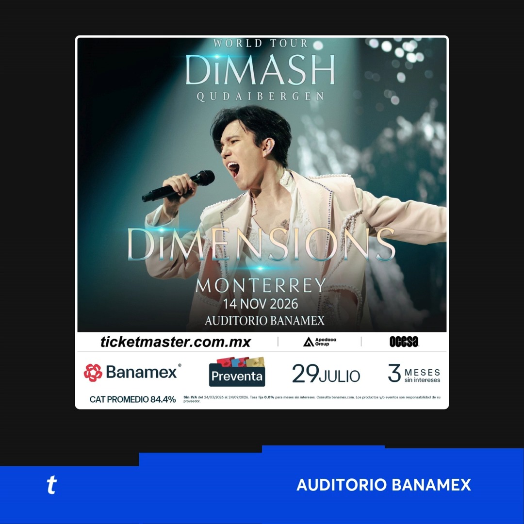 Con la #PreventaBanamex no te pierdas a Dimash Qudaibergen con su Dimensions World Tour por la CDMX, GDL y MTY 💙✨ 🎟️: