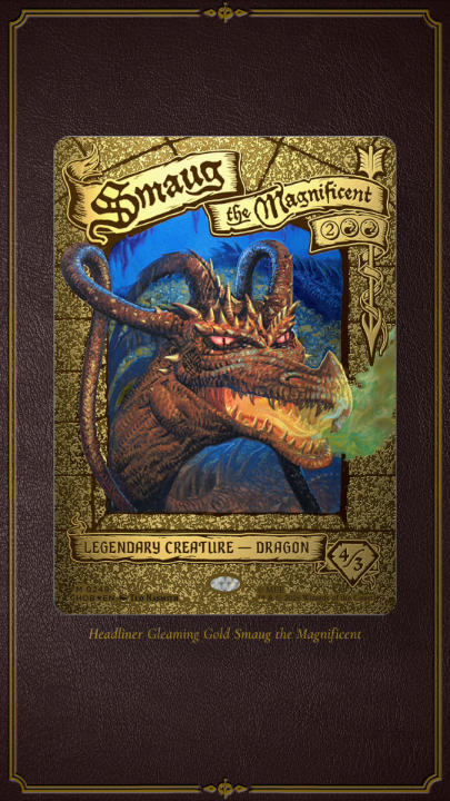 Legendary Tolkien artist Ted Nasmith has officially joined the Magic: The Gathering artist party! Here’s a closer look at his first card, the #MTGxTheHobbit Gleaming Gold foil Smaug™.