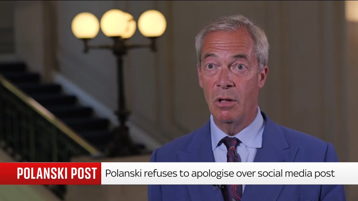 "I expect the Metropolitan Police to act." Reform UK leader Nigel Farage says Zack Polanski should 'face consequences', after the Green Party leader refused to apologise for sharing a post about him on social media. 📺 Sky 501, Virgin 602, Freeview 233