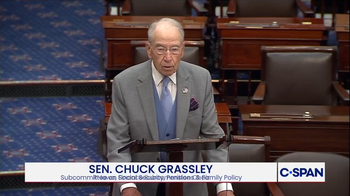 Sen. Chuck Grassley: “The social security primary trust fund will be depleted in just 6 years.”