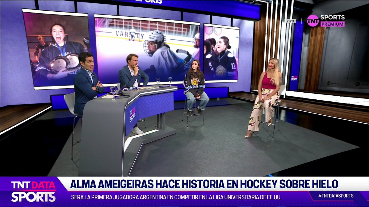 "TENEMOS EL NIVEL Y LAS GANAS PARA LOS JUEGOS OLÍMPICOS" 🇦🇷🏒 Alma Ameigeiras es la primera jugadora argentina de hockey sobre hielo en participar en la Liga Unversitaria de Estados Unidos y habló en TNT Sports sobre el crecimiento del deporte. 🗣️ "Lo que nos falta es la cancha techada. Con lo poco que tenemos, igual entrenamos, es la famosa garra y actitud del argentino", aseguró la capitana del equipo nacional femenino. #TNTDataSports