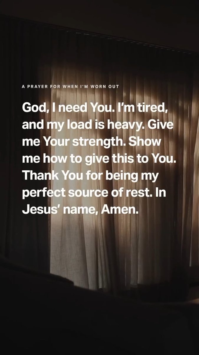 A prayer for the days you're running on empty. God's Word says He gives strength to the weary. Save this one so you can revisit whenever you need it. "Come to me, all you who are weary and burdened, and I will give you rest." — Matthew 11:28 NIV