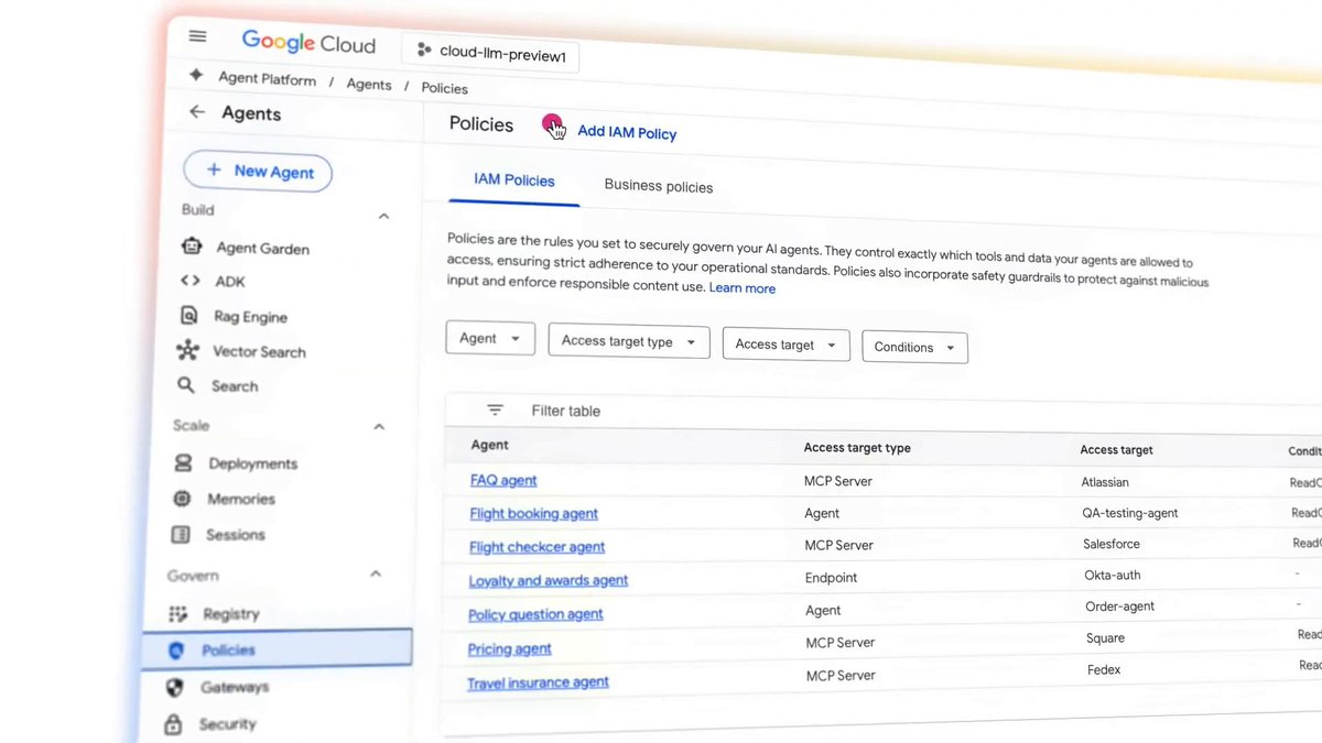 Today, we’re announcing the general availability of extended capabilities in Gemini Enterprise Agent Platform! Take full advantage of our centralized, end-to-end platform to simply and securely scale and manage your agents and workflows →