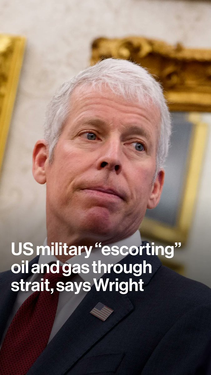 As oil prices spike, US Energy Secretary Chris Wright tells Kailey Leinz that the US military is "escorting" oil and gas through the Strait of Hormuz, adding that a seven-day trailing average from the region is "13 million barrels" a day