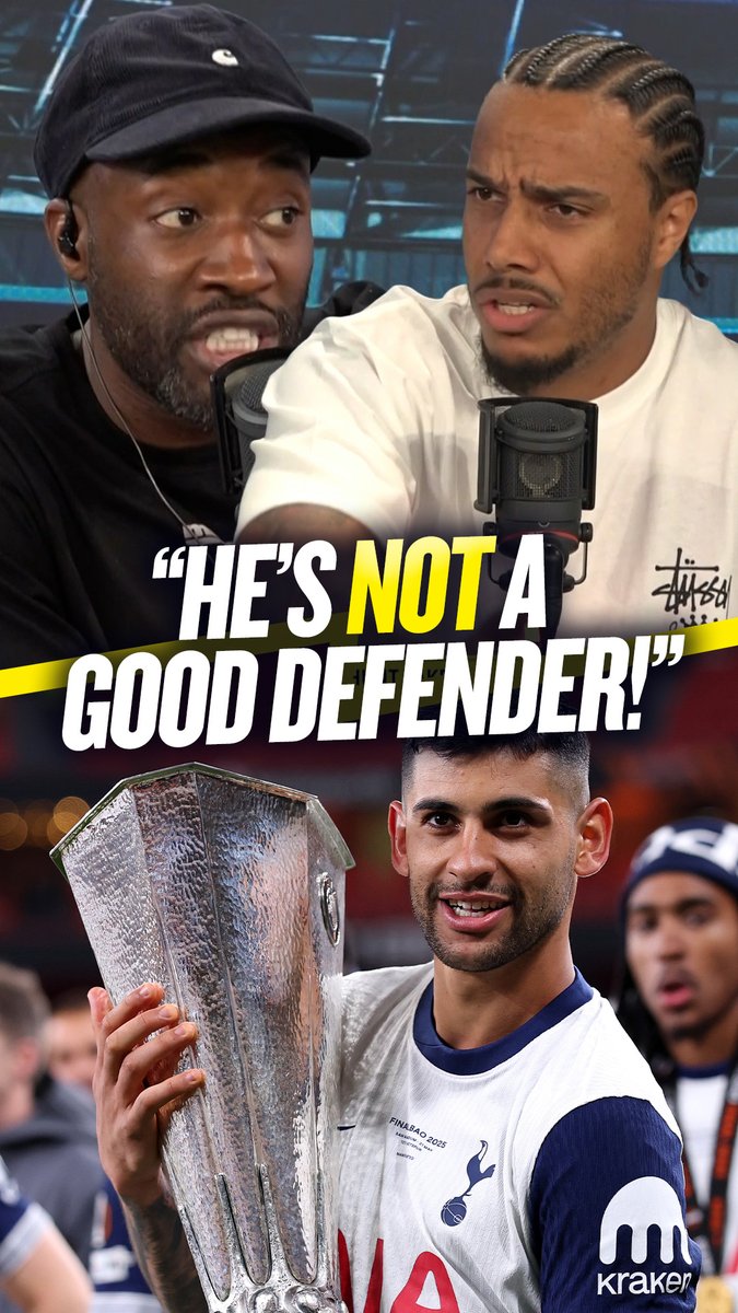 😳 Ade: "He hasn't shown he's a good defender in the league..." ⚪️ AJ: "I don't care for him that much, but he's definitely a good player." Ade Oladipo & AJ Tracey get heated over Cristian Romero's ability 👀