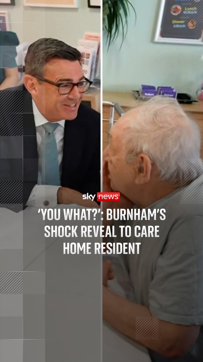 A care home resident has found out who Andy Burnham is as he delivered his announcement on social care reforms. The prime minister has pledged to speed up a review into social care, which will now report a 'year from now', rather than in 2028. 🔗