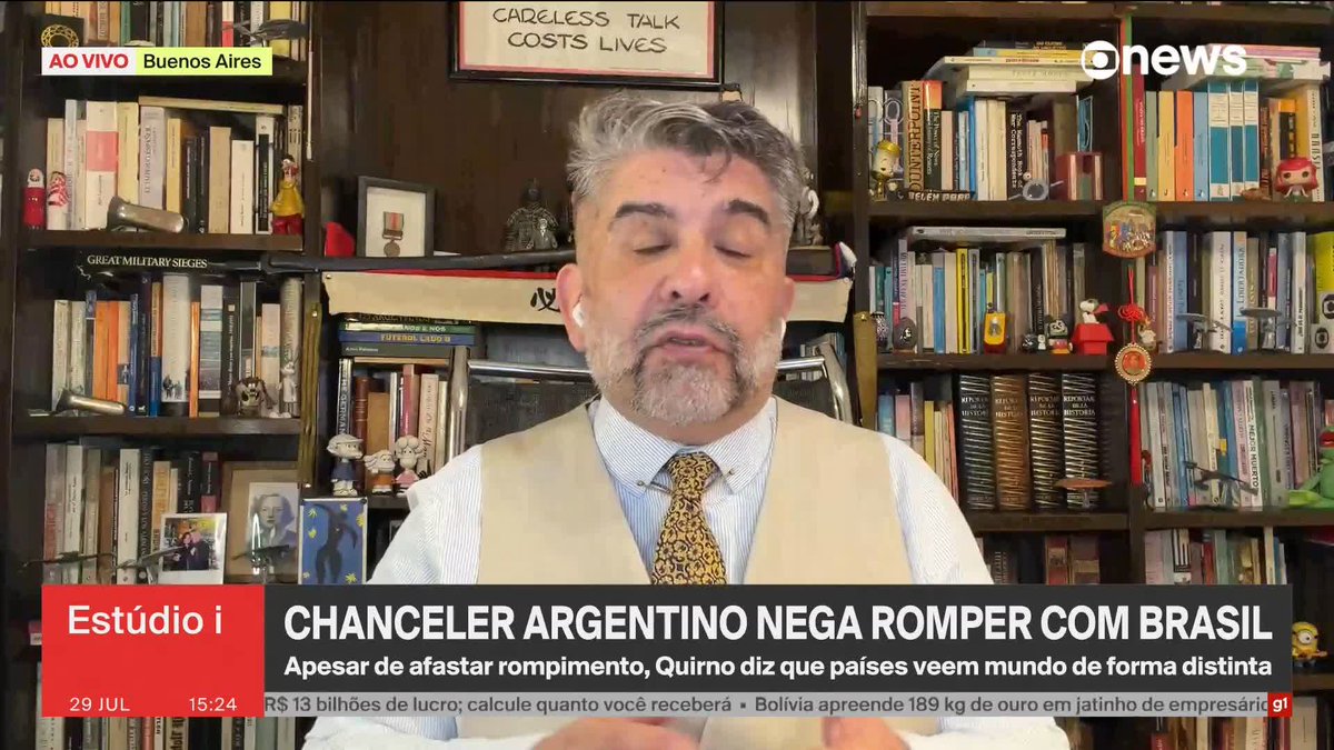Chanceler argentino nega romper relações com o Brasil. Ariel Palacios explica no #Estúdioi. ➡ Assista à #GloboNews ao vivo: