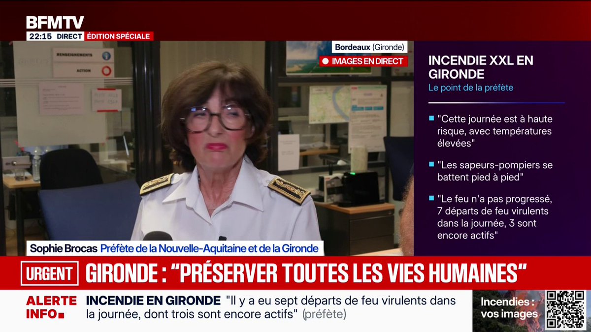 Incendies en Gironde: "On a besoin des agriculteurs", assure la préfète du département