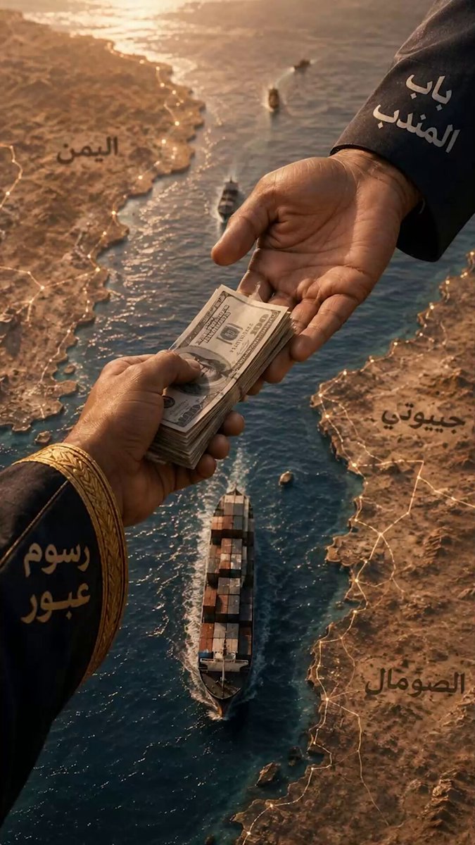 رسوم على باب المندب🤚💰 تقارير تتحدث عن توجه #الحوثيين لفرض رسوم على السفن المارة بالمضيق 📌 شــــــاهد الآن..👇