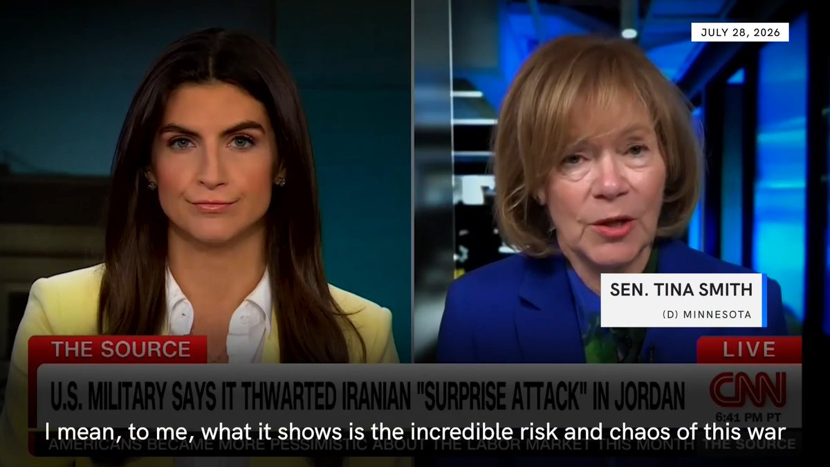 The American people are paying the price because of Trump’s Iran war. Democrats will keep forcing votes to end this conflict. —Tina Smith