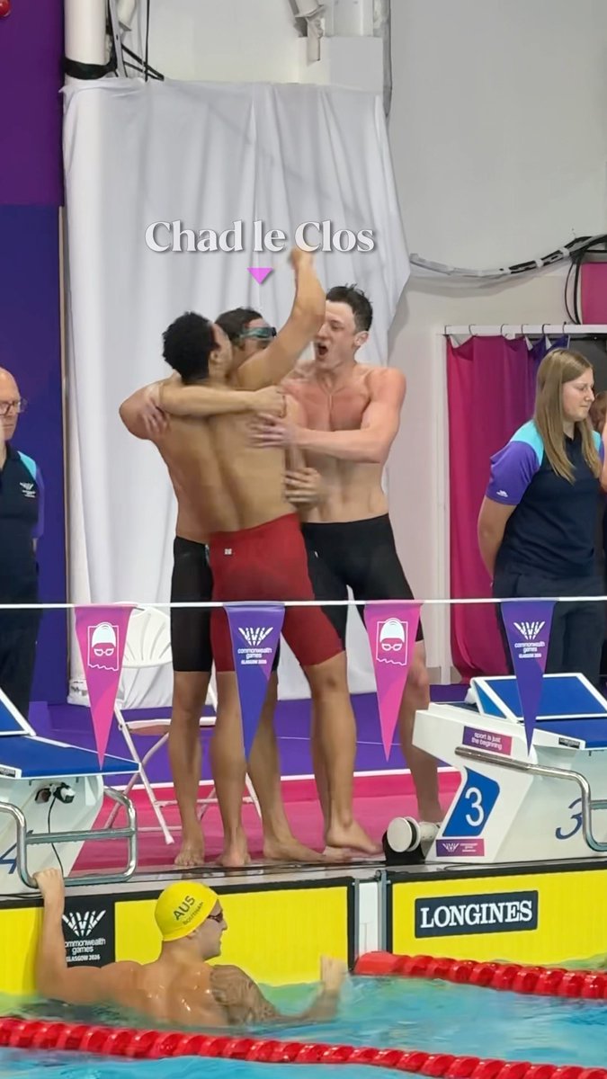 Record breaker! 🤩🇿🇦 The moment Chad Le Clos realised he now has the most medals of any athlete EVER at the Commonwealth Games! 🥇🥈🥉