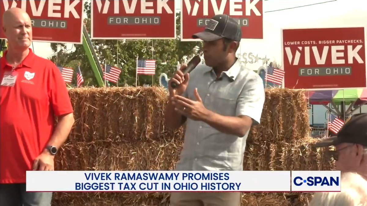 Ohio Gov. candidate Vivek Ramaswamy (R) on $1.2 billion surplus budget: "One way or another it belongs in your pockets...I'll give you another number, $4.7 billion, coming back to you from busting the Medicaid waste, fraud and abuse."